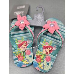 Disney Store Princess Ariel Flip Flops Sandals Shoes Girl Size 9/10